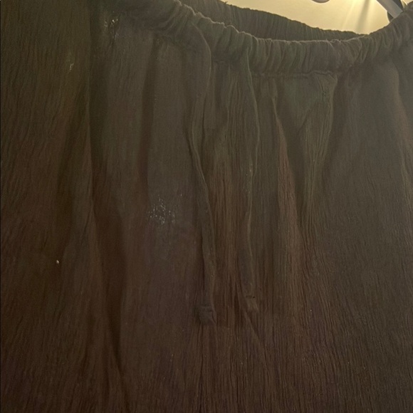 Black Drawstring Beach Lounge Pants - Picture 2 of 4